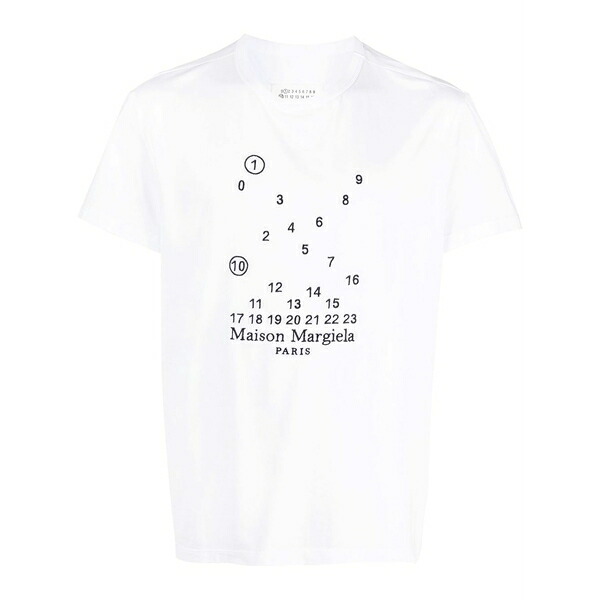 マルタンマルジェラ メンズ Tシャツ トップス Numeric logo-embroidered t-shirt White｜asty 80,740円