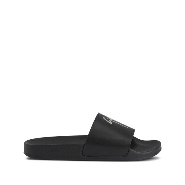 ジュゼッペザノッティ メンズ スリッポン・ローファー シューズ Brett logo-embellished slides Black スリッポン-靴
