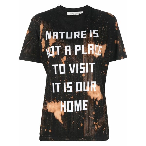 ゴールデングース レディース プルオーバー トップス Slogan-print t-shirt Black