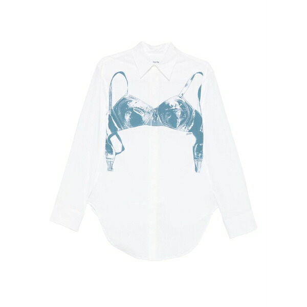 ジャンポール ゴルチエ レディース シャツ トップス Bra-print cotton shirt White｜asty