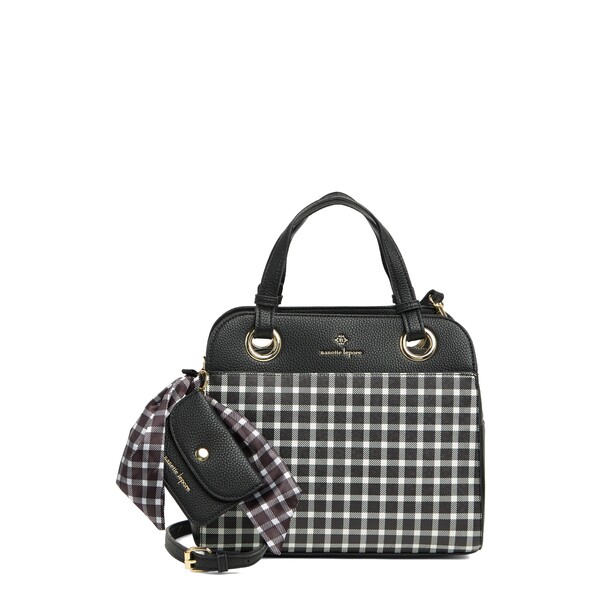 ナネットレポー レディース ハンドバッグ バッグ Holli Grommet Satchel Black White Check 【楽天最安値に挑戦】