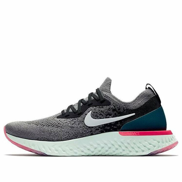 Nike ナイキ レディース スニーカー Grey/Blue/Pink 【(WMNS) Nike Epic React Flyknit 'Gunsmoke' AQ0070-010】 サイズ US_6(23.0cm)｜asty