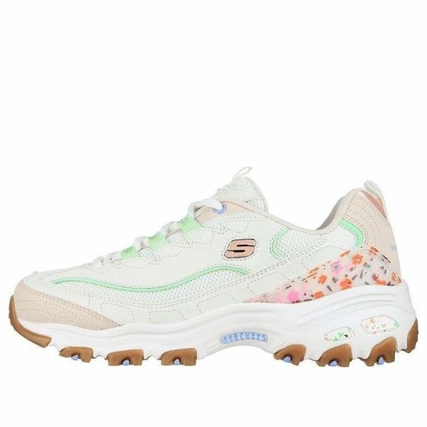 Skechers スケッチャーズ レディース スニーカー White/Cream 【(WMNS) Skechers D'Lites 'Floral' 149642-NTMT】 サイズ US_6(23.0cm)｜asty