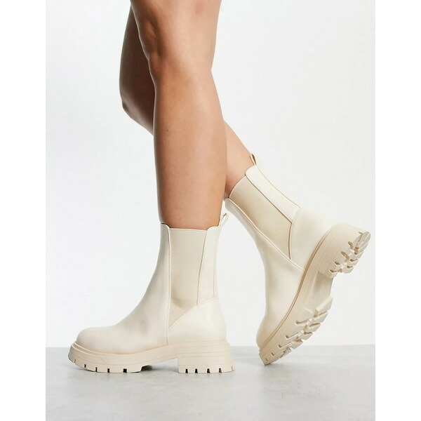 2021年レディースファッション福袋特集 エイソス レディース ブーツ レインブーツ シューズ ASOS DESIGN Wide Fit Alfie  chunky chelsea boots in off-white Off-white fucoa.cl