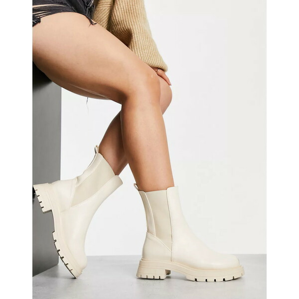 2021年レディースファッション福袋特集 エイソス レディース ブーツ レインブーツ シューズ ASOS DESIGN Wide Fit Alfie  chunky chelsea boots in off-white Off-white fucoa.cl