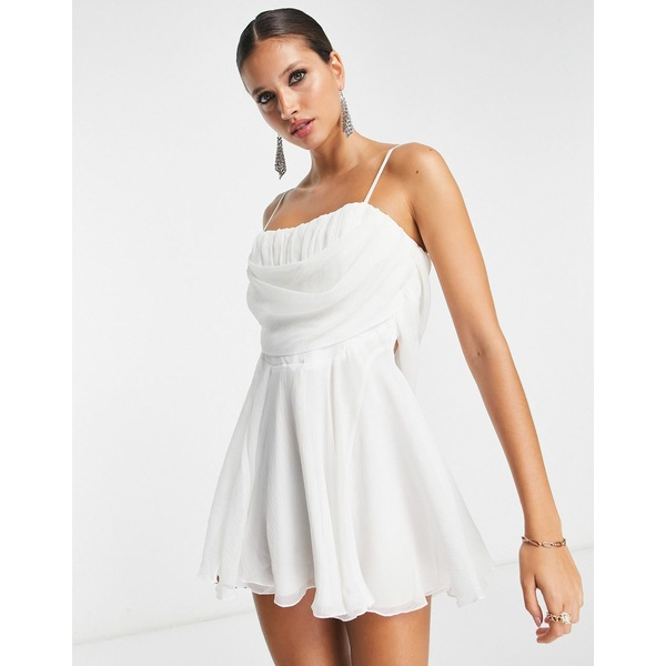 57%OFF!】 エイソス レディース ワンピース トップス ASOS DESIGN corset mini dress with soft cowl  front in white White fucoa.cl