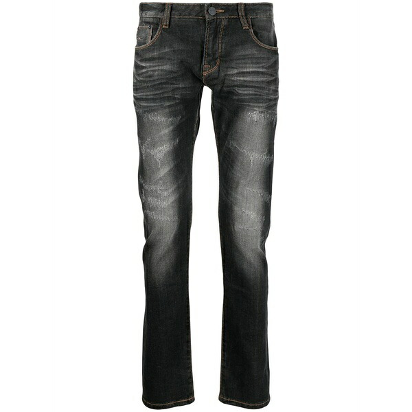 プライベートストック メンズ デニムパンツ ボトムス Distressed-finish skinny jeans Grey｜asty