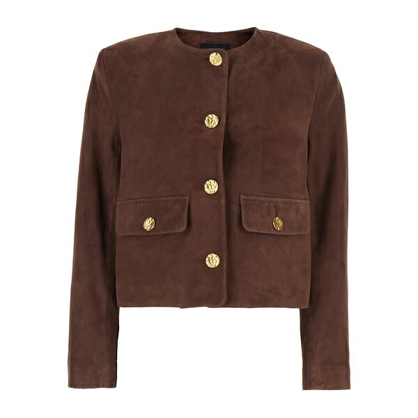 アルマ レディース 上衣＆上衣 アウター Buttoned pocket jacket Brown