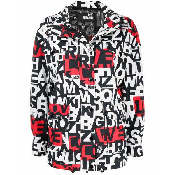 ラブ モスキーノ レディース ジャケット＆ブルゾン アウター Alphabet-print jacket Black｜asty