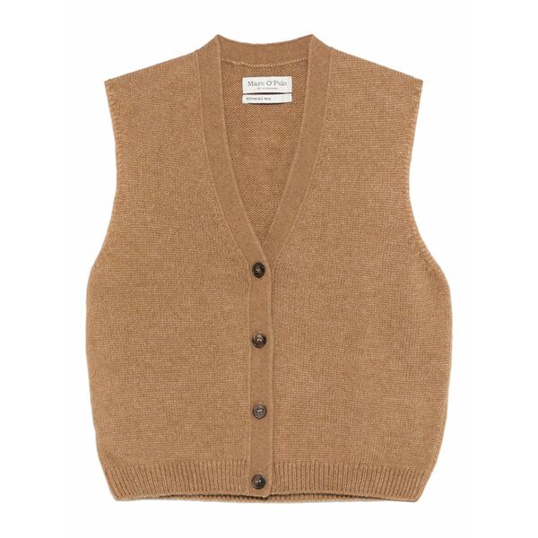 マルコポーロ レディース ジレー アウター Button-up gilet Brown