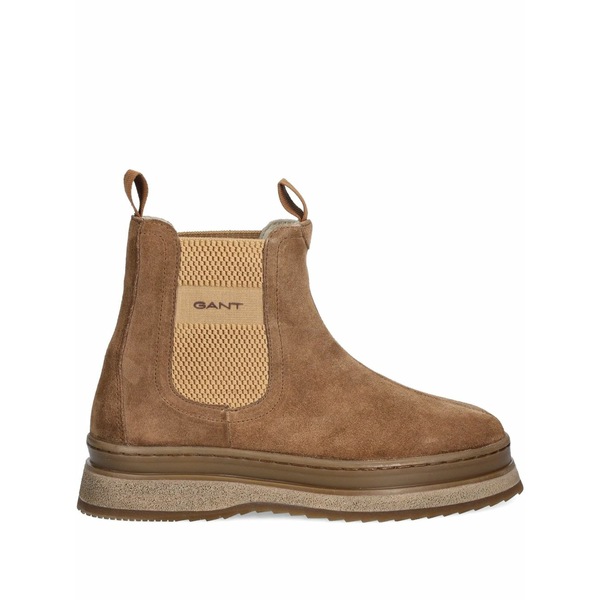 ガント レディース ブーツ シューズ Sistown pull-tab panelled boots Brown
