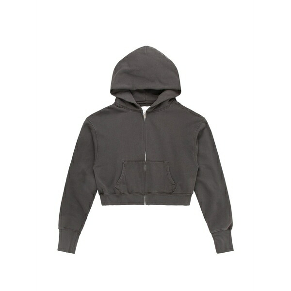 レスティエン レディース パーカー・スウェットシャツ アウター Zendaya cropped zip hoodie Black