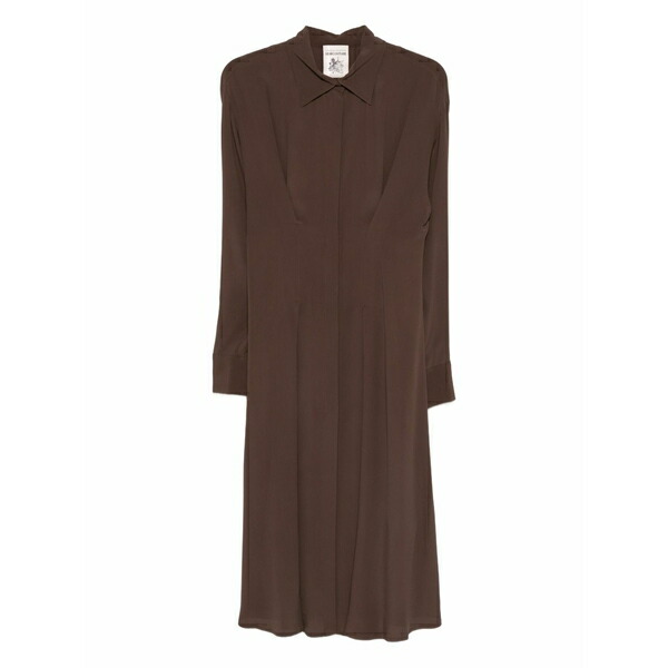 セミクチュール レディース ワンピース トップス Clement collared midi dress Brown|asty
