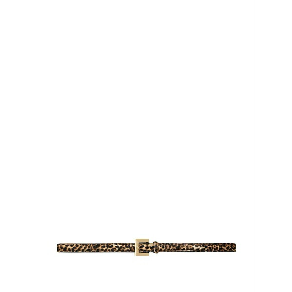 アニービン レディース ベルト アクセサリー Leopard-print square-buckle belt Brown｜asty