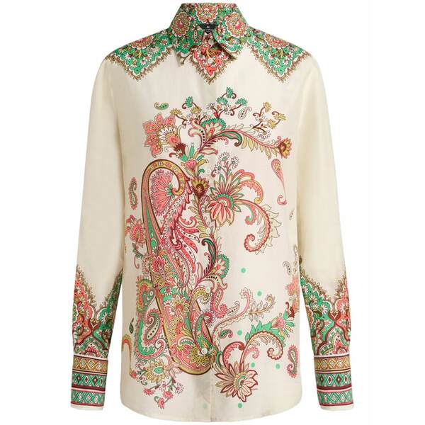 エトロ レディース シャツ トップス Paisley-print shirt White|asty