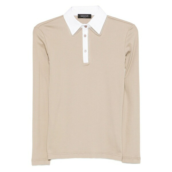 ファビアナ フィリッピ レディース スポーツシャツ トップス Long-sleeve polo shirt Neutrals