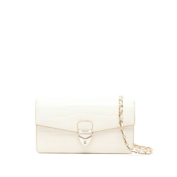 アスピナルオブロンドン レディース クラッチペダル御徒面子 御徒面子 Mayfair 2 leather cltuch bag White