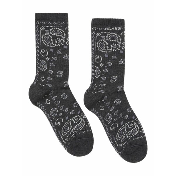 アラヌイ メンズ ソックス アンダー御召しもの Paisley-pattern socks Black