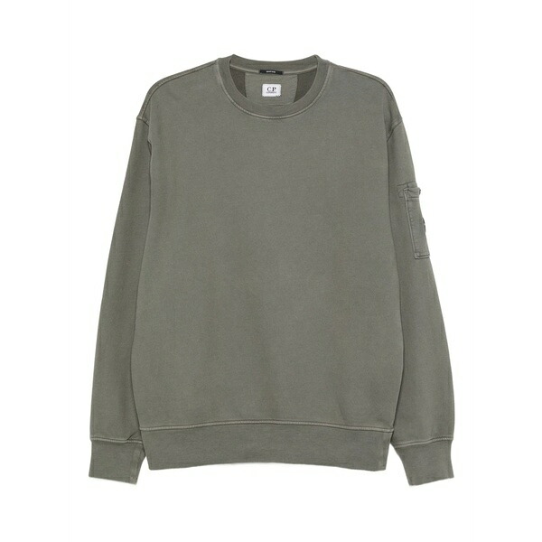 シーピーカンパニー メンズ パーカー・スウェットシャツ アウター Pocket-detail crewneck sweatshirt Green