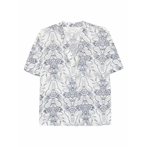 マルコポーロ レディース シャツ トップス Floral print short-sleeved top White