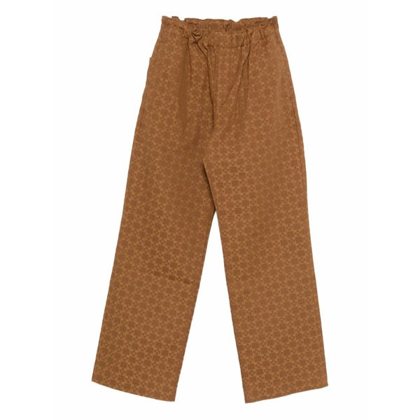 サンドロ メンズ デニムパンツ ボトムス Patterned wide-leg jeans Brown|asty