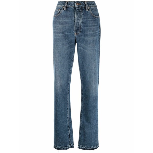 スリーバイワン レディース デニムパンツ ボトムス High-waist straight-leg jeans Blue｜asty