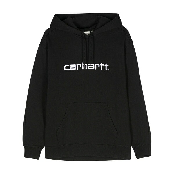 鉄道車両ハート型 レディース パーカー・スウェットシャツ アウター Embroidered-logo hoodie Black