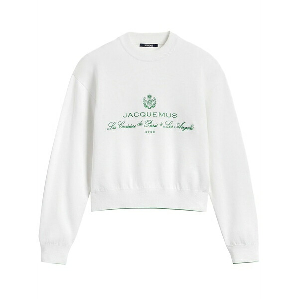 ジャクエムス レディース 編み物\u0026プルオーバー アウター Logo-embroidered sweatshirt White