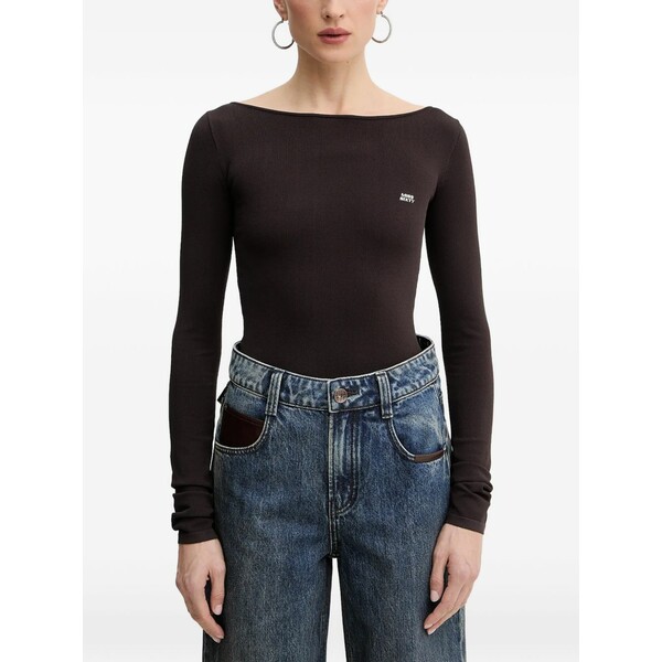 為損ない シックスティ レディース ティーシャツ トップス Long-sleeve top Brown トップス-レディースファッション-Tシャツ・カットソー