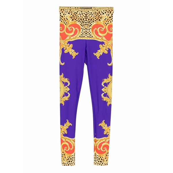 ヴェルサーチ レディース レギンス ボトムス Printed leggings Yellow