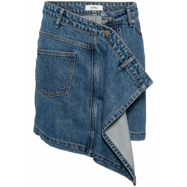 ゴエンジェイ レディース スカート ボトムス Asymmetric draped denim skirt Blue｜asty