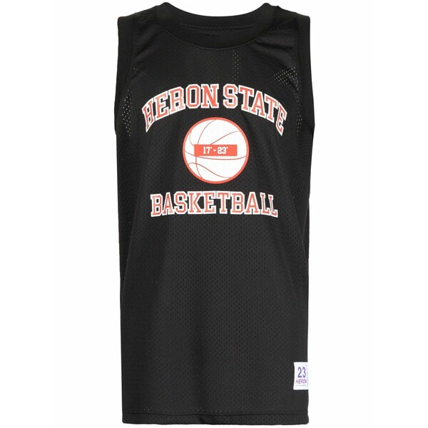 ヘロン プレストン メンズ Tシャツ トップス Graphic-print tank top Black｜asty