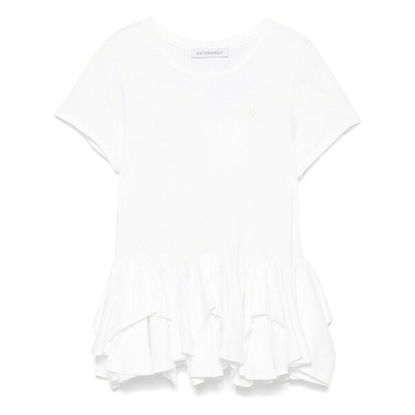 ビクターアンドロルフ レディース Tシャツ トップス Peplum-hem t-shirt White｜asty