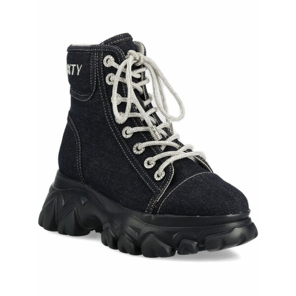 為損ない シックスティ レディース スニーカー シューズ Denim lace-up high-top sneakers Black