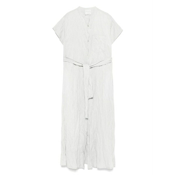 フォルテ フォルテ レディース ワンピース トップス Crinkle-finish midi dress Grey|asty