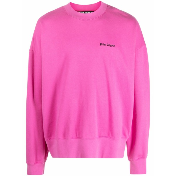 パーム・エンジェルス メンズ パーカー・スウェットシャツ アウター Logo-embroidered cotton sweatshirt Pink｜asty 96,140円