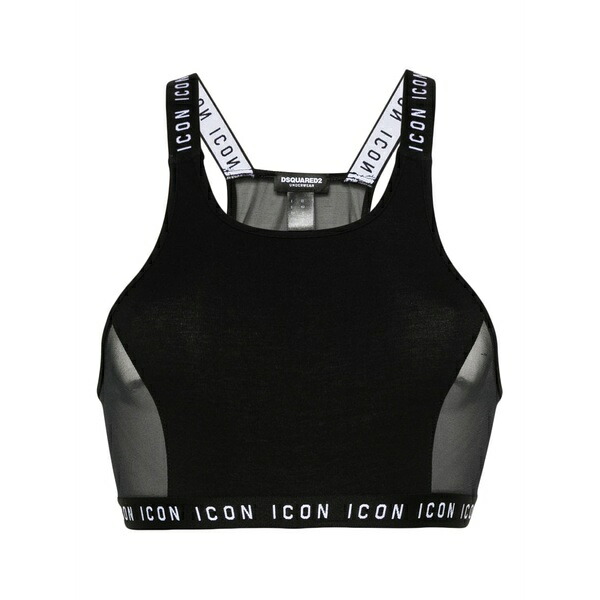 ディースクエアード レディース カットソー トップス Be icon sports bra Black｜asty