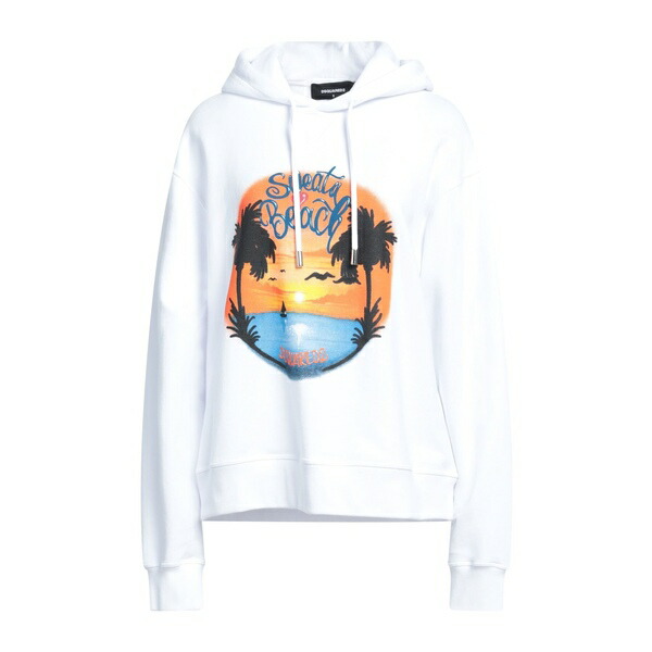 【貨物輸送無料】 ディースクエアード レディース パーカー・スウェットシャツ アウター Sweatshirts White
