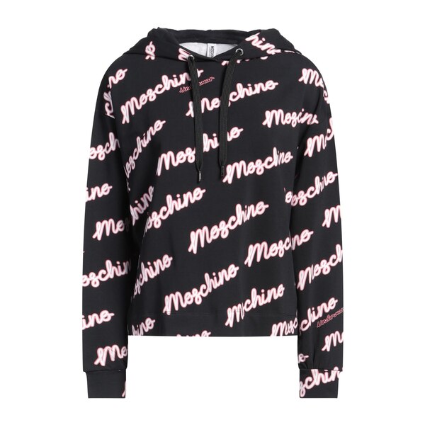 【貨物輸送無料】 モスキーノ レディース パーカー・スウェットシャツ アウター Sweatshirts Black