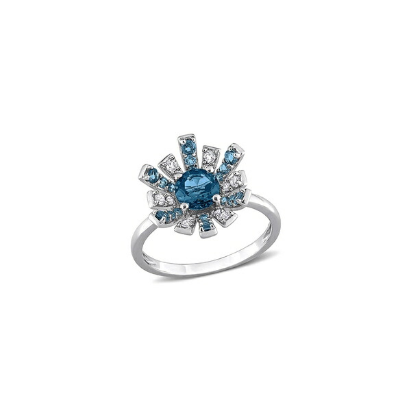 日本初の デルマール レディース リング アクセサリー London Blue Topaz White Sunburst Ring  www.smart-restaurants.