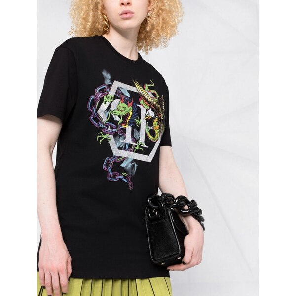 フィリッププレイン レディース Tシャツ トップス グラフィック T