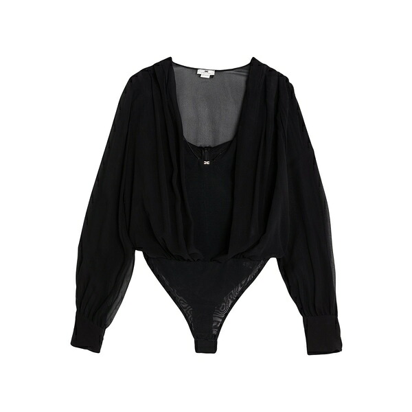 【送料無料】 エリザベスフランキ レディース Tシャツ トップス Bodysuits Black|asty