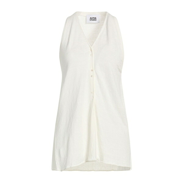 【貨物輸送無料】 アルファス テューディオ レディース ジレー アウター Cardigans White