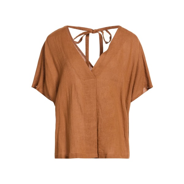 【送料無料】 カオス レディース Tシャツ トップス Tops Brown｜asty