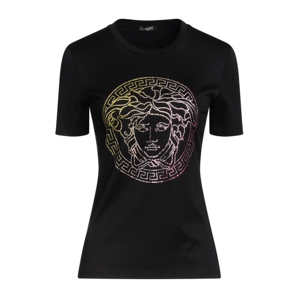 【送料無料】 ヴェルサーチ レディース Tシャツ トップス T-shirts Black｜asty