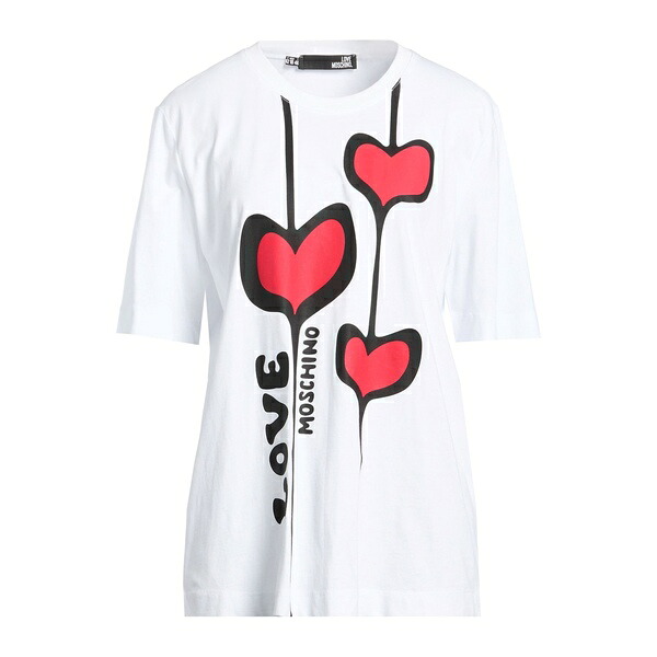 【送料無料】 モスキーノ レディース Tシャツ トップス T-shirts White|asty