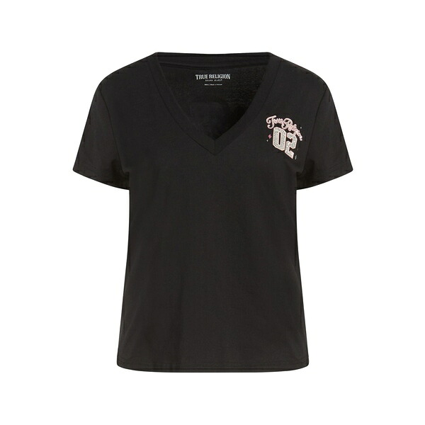 【貨物輸送無料】 トゥルーレリジョン レディース プルオーバー トップス T-shirts Black