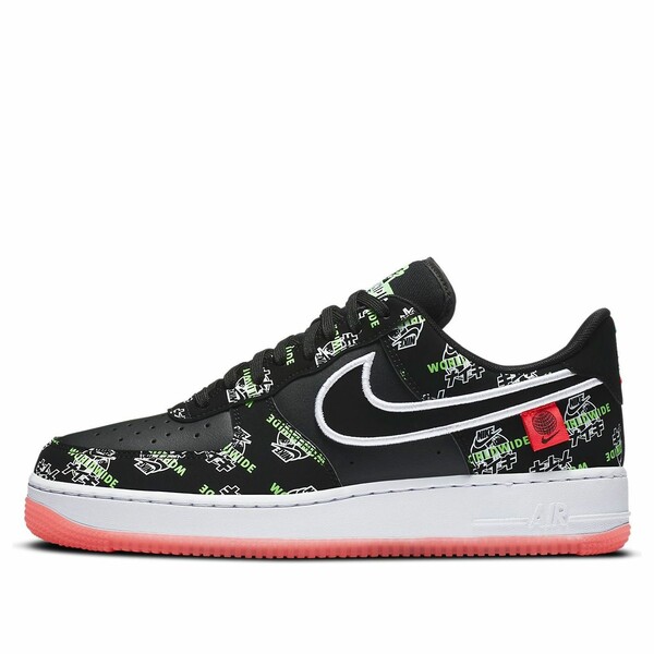 Nike ナイキ メンズ スニーカー 【Nike Air Force 1 07 LV8 Worldwide 'Black White Red' DA1343-003】 サイズ US_10(28.0cm)|asty
