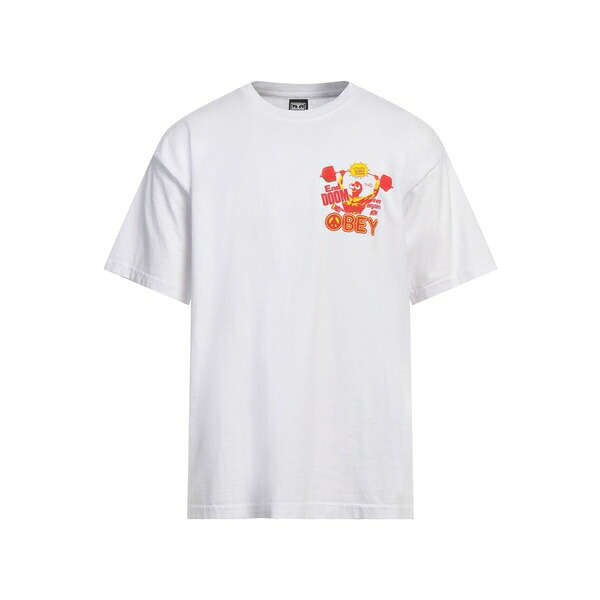 【送料無料】 オベイ メンズ Tシャツ トップス T-shirts White|asty
