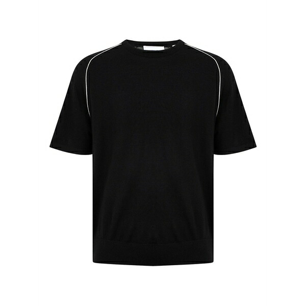 ヘルムート 言葉づかい メンズ プルオーバー トップス Contrast-seam t-shirt Black